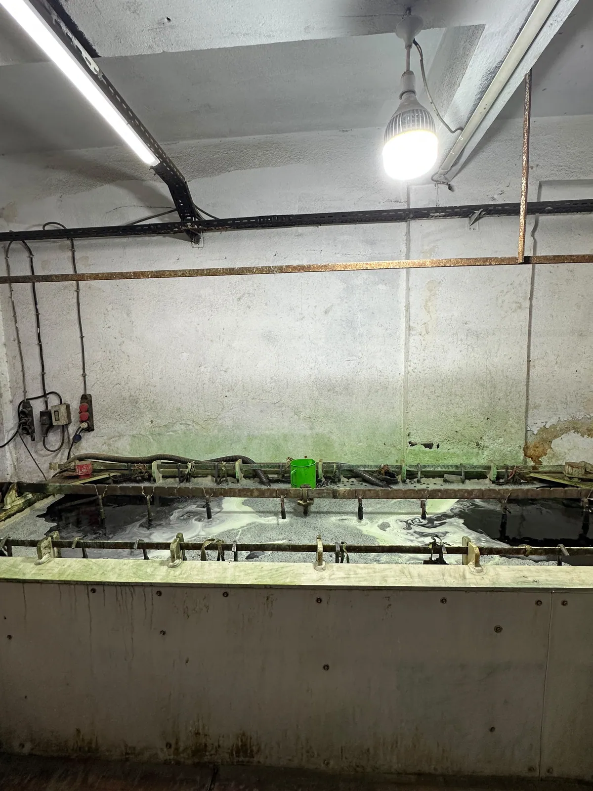 Workshop bath used for a silver-coloured nickel/chrome-based finish